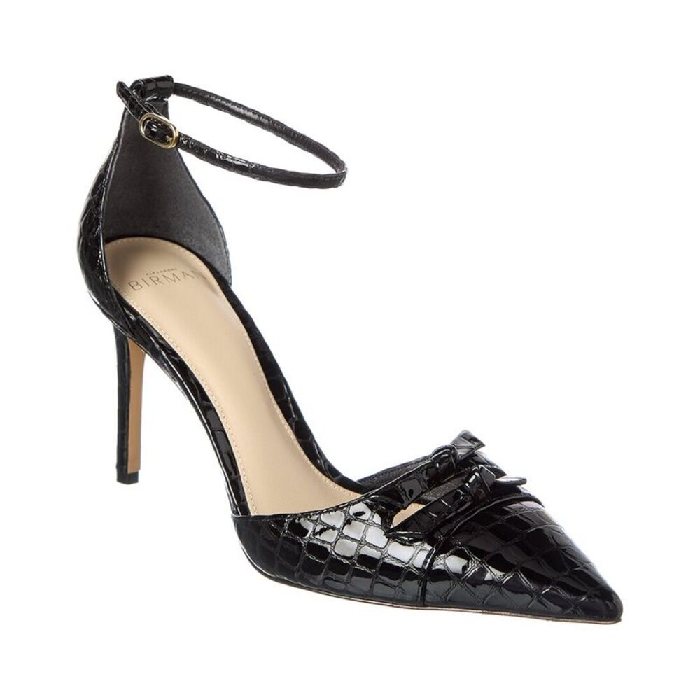 Alexandre Birman Kate 85 Croc-Embossed Patent Pump